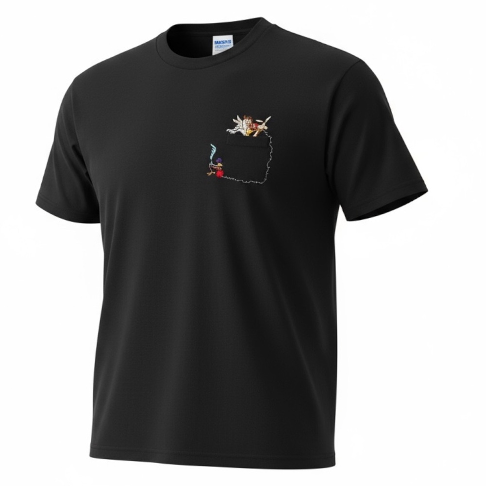 🔥 Vintage Looney Tunes Pocket Tee 🖤 Angel vs Devil Vibes |‎ Size S